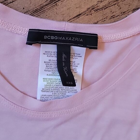 BCBGMAXAZRIA pink and white sleeveless top XXS fit a size S too - Picture 3 of 8